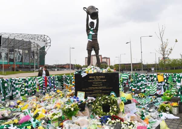 European Cup-winning captain Billy McNeill, honoured with a statue at Celtic Park, passed away earlier this month aged 79. Picture: SNS Group