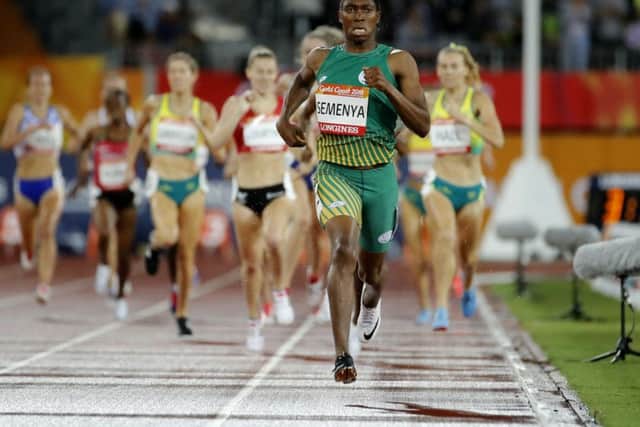 Caster Semenya wins the 1500m final at the 2018 Commonwealth Games in Gold Coast, Australia. Picture: Mark Schiefelbein/AP