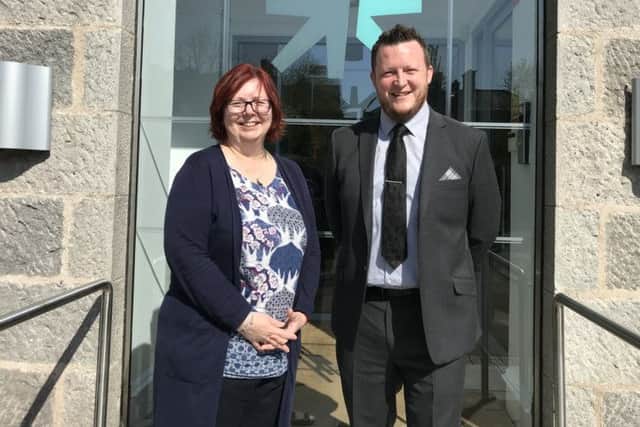 Niki Chambers of the OGTC with Steve Johnstone of Cavitas. Picture: Contributed