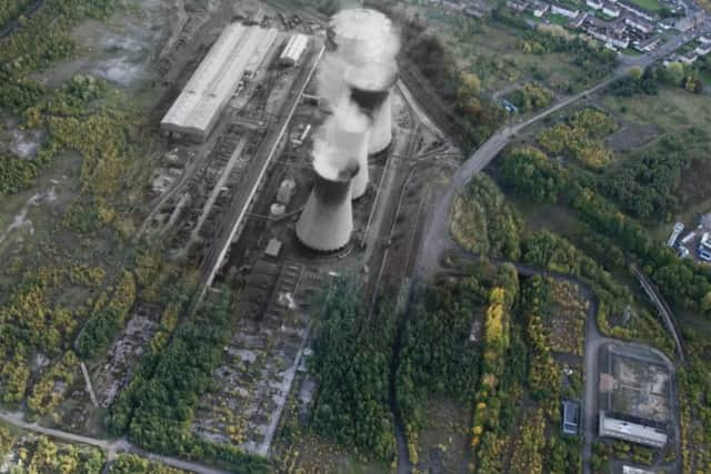 The cooling towers at the gigantic Ravenscraig site