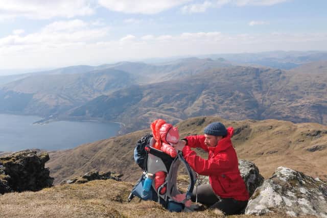 Lara with her father Scott Mills, a Marine, on Ben Lomond,