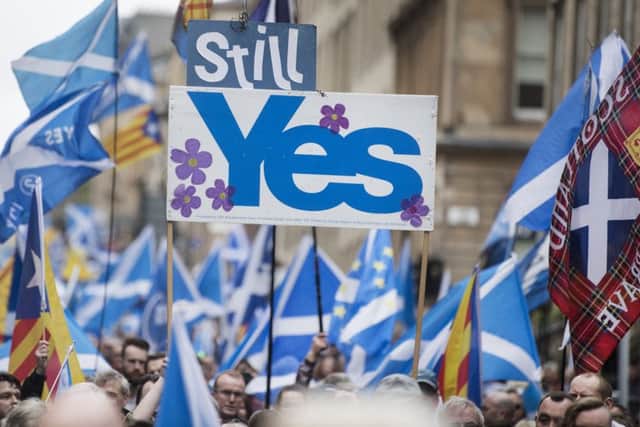 A pro-independence march makes his way through Glasgow in 2018. Picture: John Devlin