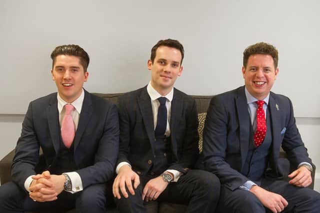 Murray Simpson, Stuart Manderson and Liam Wilson, of Edinburgh-based Cathcart Associates. Picture: Contributed