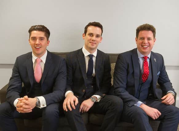Murray Simpson, Stuart Manderson and Liam Wilson, of Edinburgh-based Cathcart Associates. Picture: Contributed