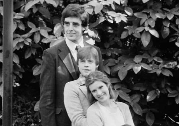 Peter Mayhew with Star Wars colleagues Mark Hamill and Carrie Fisher in 1980. (Picture: Chris Ball/Evening Standard/Hulton Archive/Getty Images)