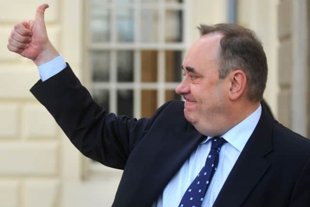 Alex Salmond leaves Queensferry House at the Scottish Parliament after being sworn-in as First Minister for a second term in 2011
