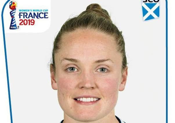 The Panini sticker of Scotland and Arsenal midfielder Kim Little