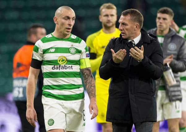 Celtic captain Scott Brown described former manager Brendan Rodgers as a "genius". Picture: SNS