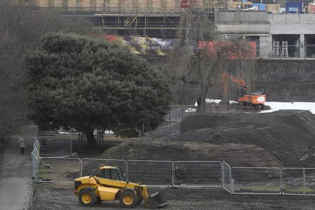 Princes Street Gardens East, pictured in February, during work on a revamp of the National Galleries (Picture: Greg Macvean)
