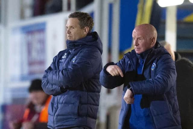 Morton manager Jonatan Johansson and assistant Peter Houston have now left the club. Pic: SNS