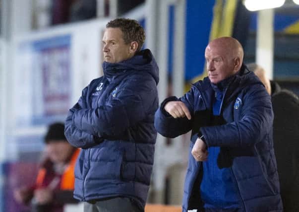 Morton manager Jonatan Johansson and assistant Peter Houston have now left the club. Pic: SNS