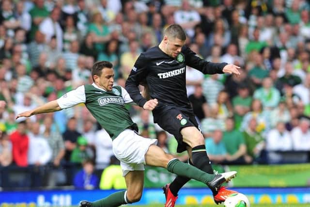 Gary Hooper in action during the 2013 Scottish Cup final. Picture: Robert Perry