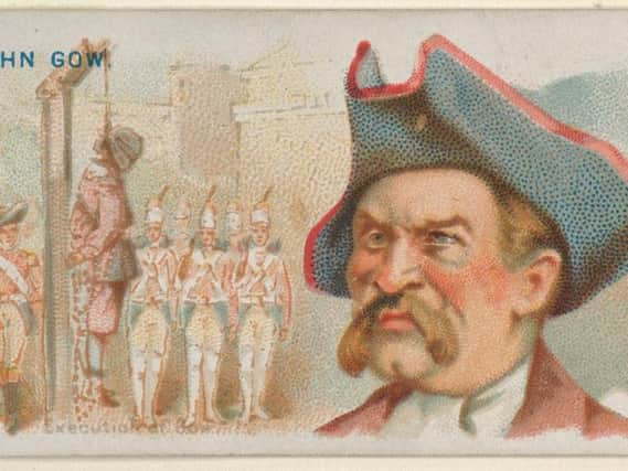 John Gow, Execution of Gow, from the Pirates of the Spanish Main series (N19) for Allen & Ginter Cigarettes. (Picture: Creative Commons)