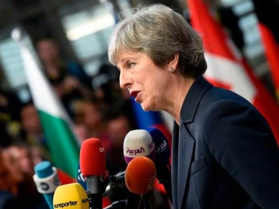 Prime Minister Theresa May at an EU Council summit in Brussels