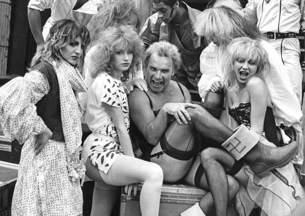 Freddie Starr with TV dance group Hot Gossip in 1981 (Picture: Getty Images)