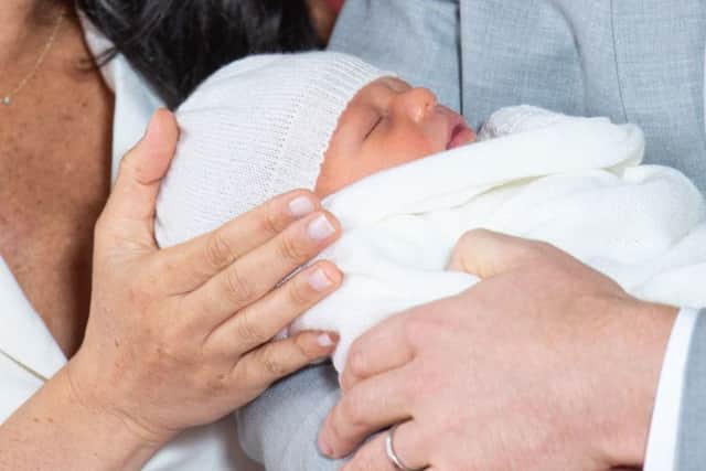 The Duke and Duchess of Sussex' baby son. Picture: Dominic Lipinski/PA Wire