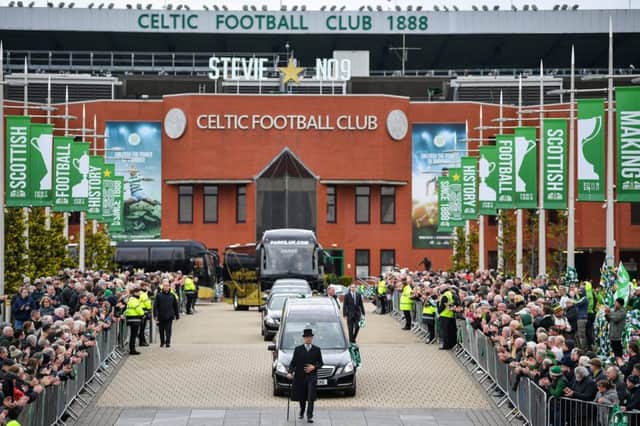 The funeral cortege proceeds down the Celtic Way. Picture: SNS Group