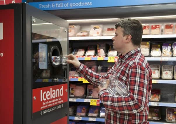 An Iceland store in Musselburgh, East Lothian, installed a reverse vending machine as part of a trial, ahead of the forthcoming formal introduction  of a deposit-return system in Scotland
