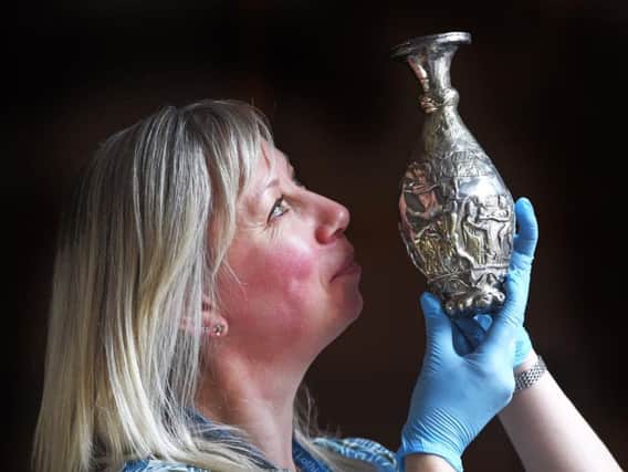 The exhibition of Traprain Treasures will open in Haddington, East Lothian, on Saturday and is curated by Dr Claire Pannell of East Lothian Council Museums Service (pictured).
