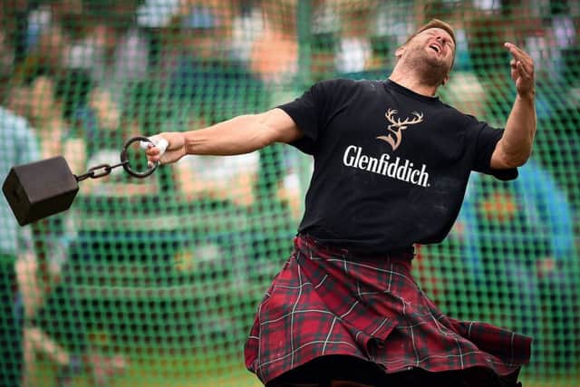 A competitor takes part in the Hammer Throw event at the annual Braemar Gathering. Picture: Getty
