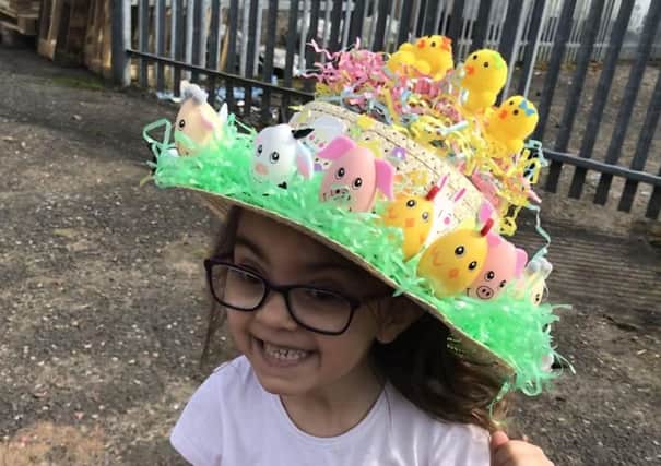 Mia in her Easter Bonnet. Picture: supplied by family
