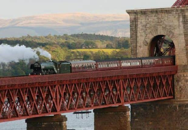 Flying Scotsman crossing the Forth Bridge. Picture: Steam Dreams