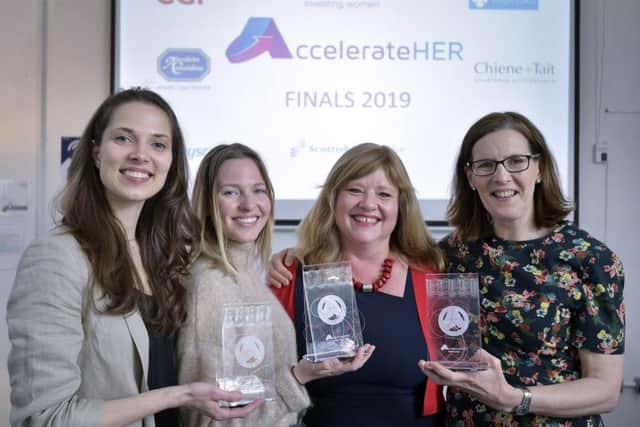 Left to right: Lina Gasiunaite of Biotangents, Corien Staels of Staels Design, Jackie Waring of Investing Women and Rachel Jones of SnapDragon. Picture: Sandy Young Photography
