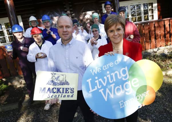 Nicola Sturgeon visits Living Wage employer Mackie's ice cream in Inverurie