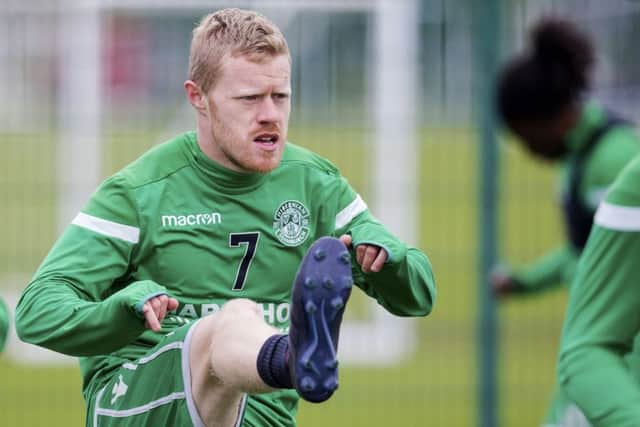Hibernian's Daryl Horgan prepares for today's Premiership clash with Kilmarnock. Picture: Bruce White/SNS