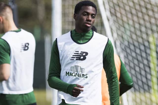 Celtic's Timo Weah at training on Friday. Picture: Paul Devlin