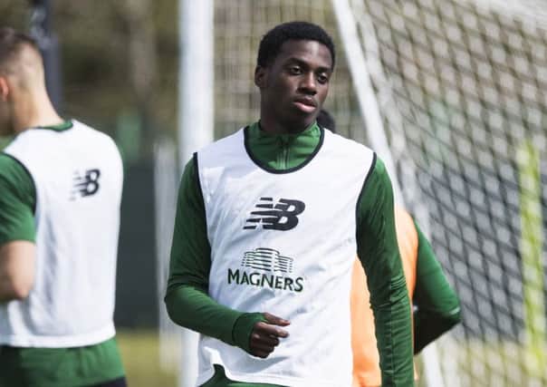Celtic's Timo Weah at training on Friday. Picture: Paul Devlin