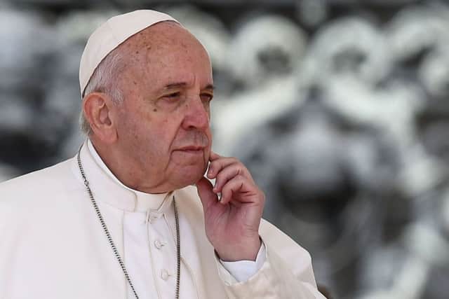 Pope Francis ponders during the weekly general audience on May 8, 2019 at St. Peter's square in the Vatican. Pic:  Filippo MONTEFORTE / AFP)FILIPPO MONTEFORTE/AFP/Getty Images