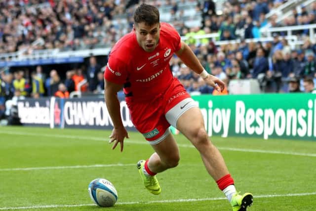 Saracens' Scotland wing Sean Maitland scores a try in the Champions Cup final over Leinster. Picture: David Davies/PA Wire