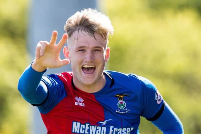 Coll Donaldson celebrates his equaliser against Ayr United on Saturday. Picture: SNS.