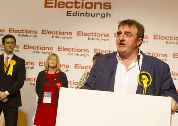 Tommy Sheppard Wins Edinburgh East for SNP at Meadowbank Stadium, Edinburgh, for the General Election. June 8 2017. Picture: SWNS