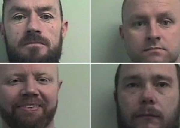 The guilty men included (clockwise, from top left) Peter Bain, Brian Ferguson, Andrew Gallacher and John Hardie