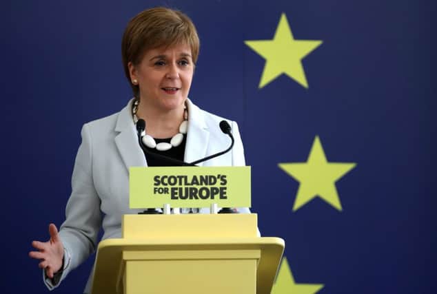 Nicola Sturgeon is pushing for pro-Remain voters to back her party. Pic: PA