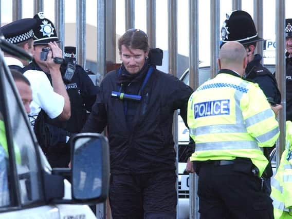 Mark Kennedy in his undercover days outside Hartlepool Nuclear Power Station. Picture: Dan Phillips