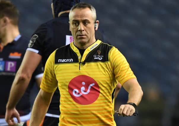 Irish referee John Lacey will take charge of Glasgow v Ulster. Picture: SNS