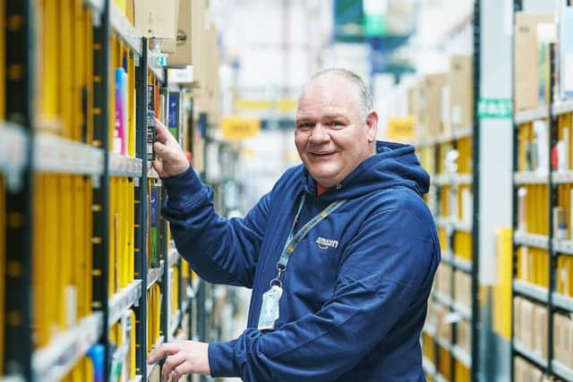 Scot McKeen, who has worked at Amazon in Dunfermline since 2010, qualified as a heavy goods vehicle driver this week. Picture: Fraser Band