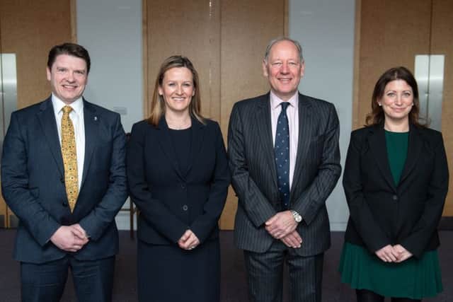 From left: Kenneth Pinkerton, legal director; Gillian Crandles, managing partner; Simon Mackintosh, chairman; and Jenny Younger, legal director of Turcan Connell. Picture: Julie Broadfoot