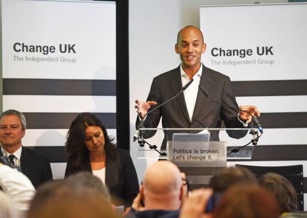 Chuka Umunna speaks during a Change UK in London. The party has now lost two candidates in Scotland. Picture: PA
