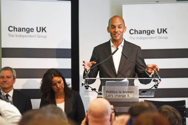 Chuka Umunna speaks during a Change UK in London. The party has now lost two candidates in Scotland. Picture: PA