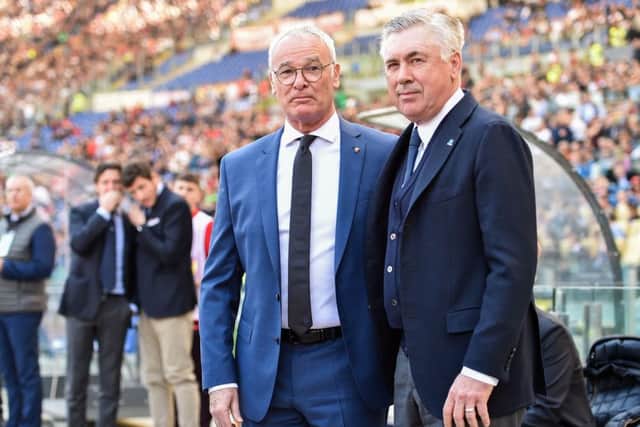 Dilly-Ding: Claudio Ranieri with Carlo Ancelotti. Picture: Getty Images