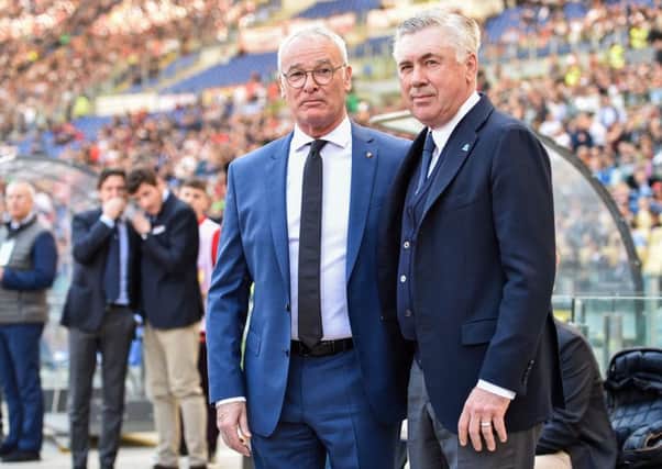Dilly-Ding: Claudio Ranieri with Carlo Ancelotti. Picture: Getty Images