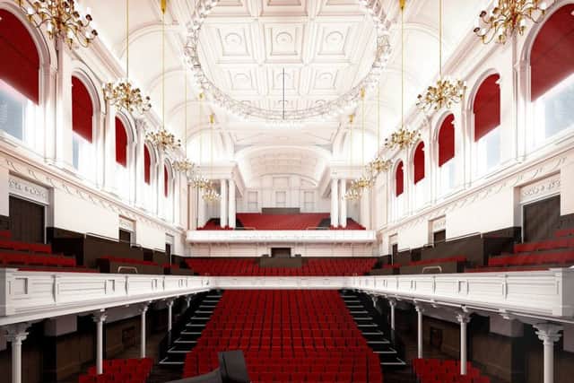 A computer-generated image of Paisley Town Hall's revamped interior. Picture: contributed.