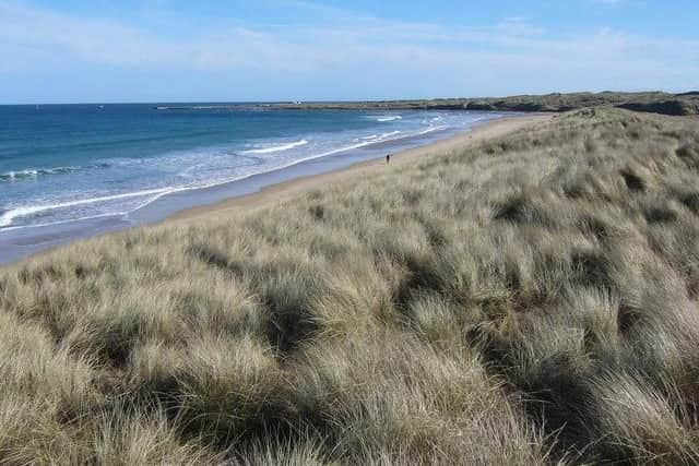 This beach is at the far end of a long sandy stretch to Fraserburgh town in Aberdeenshire.