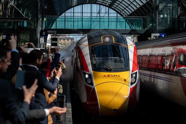 The first Azuma service launched at King's Cross in London today