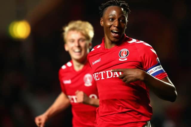 Joe Aribo celebrates a goal for Charlton. Picture: Getty Images