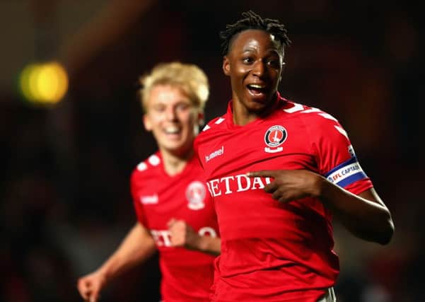 Joe Aribo celebrates a goal for Charlton. Picture: Getty Images